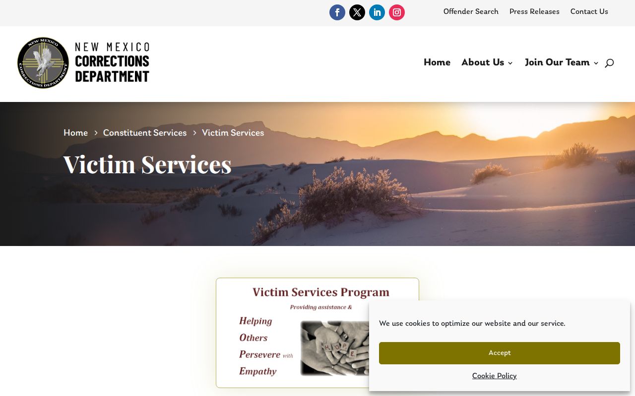 Curry County inmate projected release date path through NMCD Victim Services